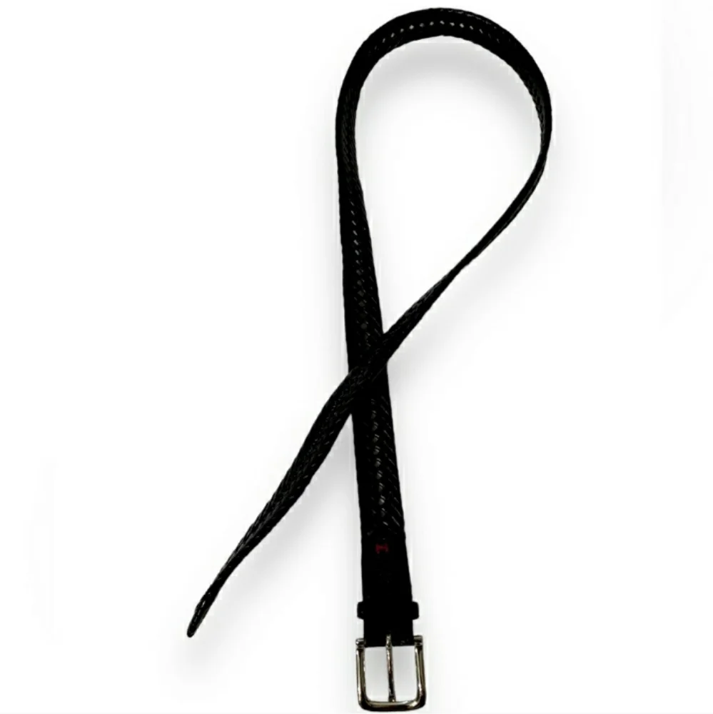 TOMMY HILFIGER Black Braided Leather Belt